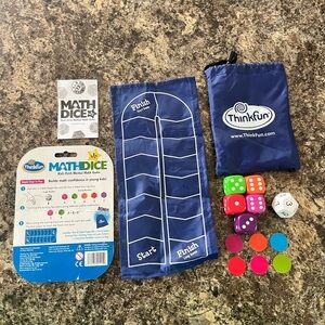 ThinkFun Math Dice Junior Game - Blue and Multicolor